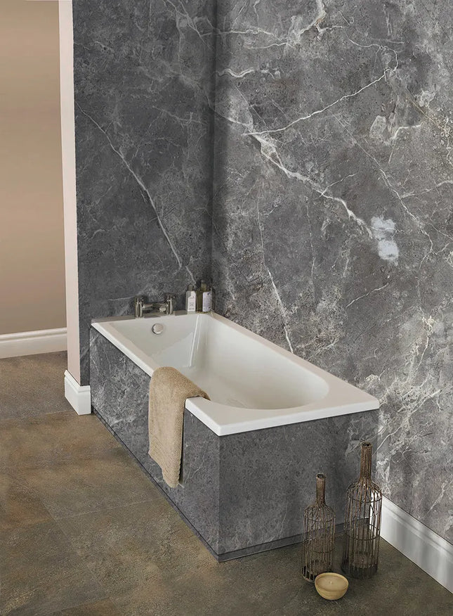 DuraPanel 7000 Series Grey Bonito Gloss Shower Wall Panel | 2420 × 1185 × 12mm