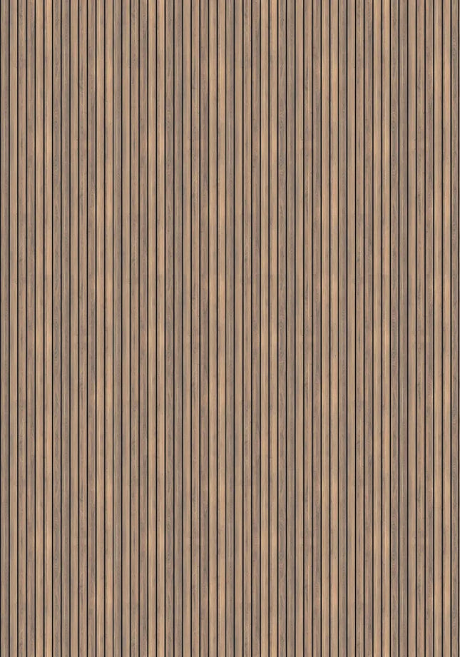 DuraPanel 5000 Brown Oak Wood-Slat-Effect Shower Panel | 2420 × 585 × 11mm