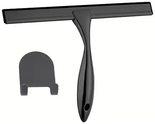 Euroshowers Shower Squeegee & Scraper | Chrome & Matt Black | 25cm Silicone Blade