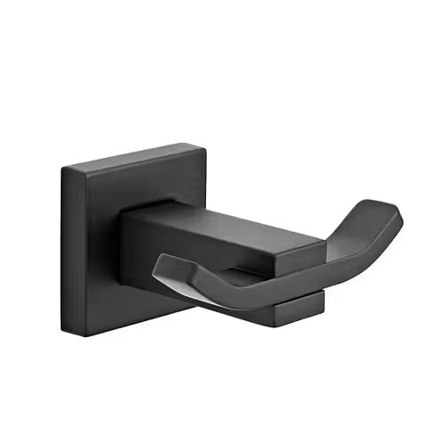 Euroshowers Square Robe Hook | Matt Black or Chrome | Wall Mounted