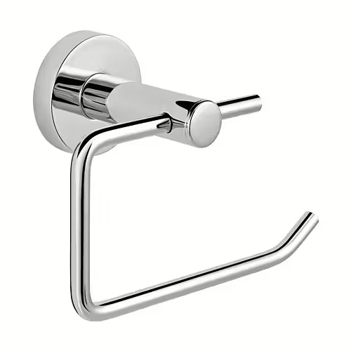 Euroshowers Round Toilet Roll Holder | Matt Black or Chrome | Wall Mounted