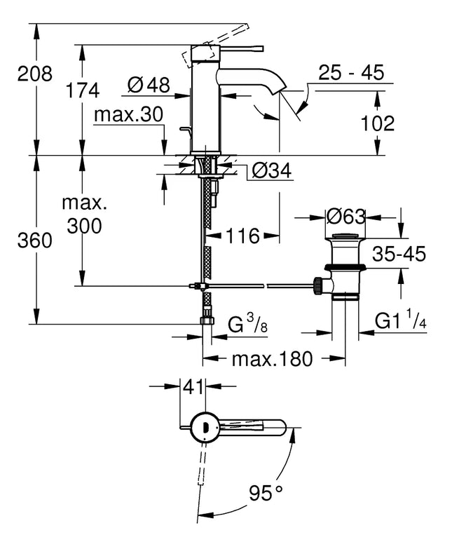 Grohe Essence Basin mixer 1/2" S-Size