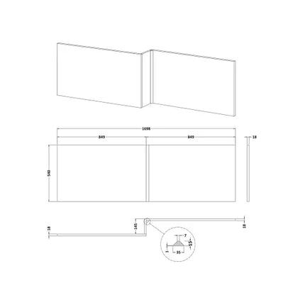 Nuie Waterproof Gloss White Bath Panels — Front Panels 1500–1800mm & 700mm End Panel