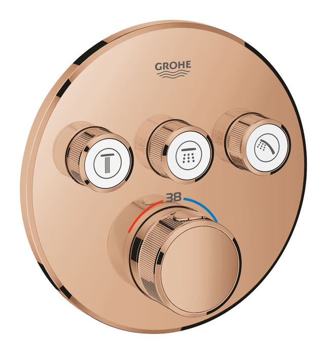 Grohe Grohtherm SmartControl Concealed Thermostat with 3 Valves | Chrome & Colour Finishes