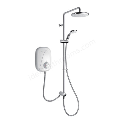 Mira Vigour Thermostatic Dual Outlet Power Shower – White/Chrome