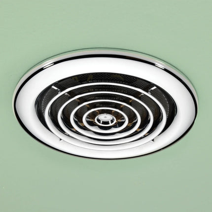 HIB Turbo Inline Bathroom Extractor Fan - 137m³/hr - Complete Kit with Timer Chrome