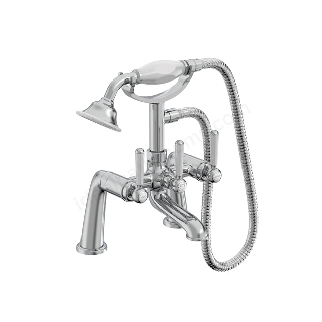 Tavistock Lansdown Bath Shower Mixer Tap - Twin Handle - 2 Finishes Chrome