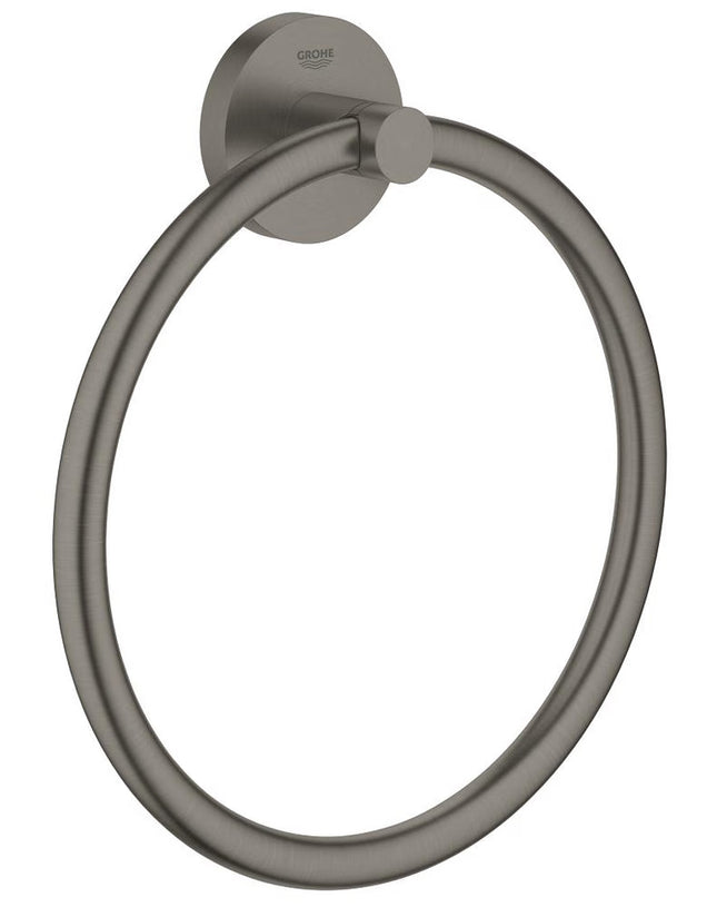 GROHE Essentials Towel Ring Brushed Hard Graphite