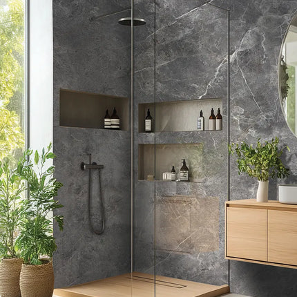 DuraPanel 5000 Series Grey Bonito Gloss Plywood Shower Wall Panel | 11mm