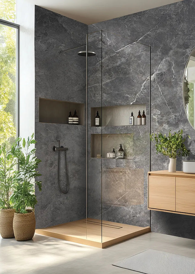 DuraPanel 5000 Series Grey Bonito Gloss Plywood Shower Wall Panel | 11mm