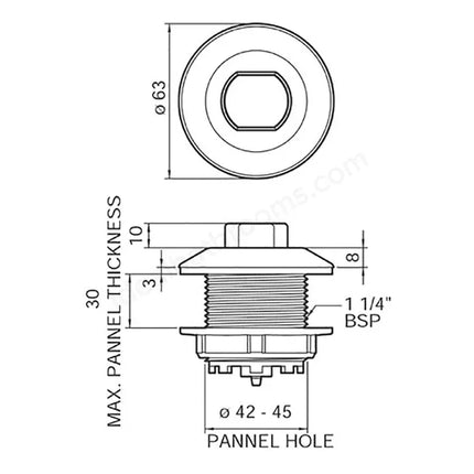 Genuine Grohe AIR BUTTON for use with Adagio cisterns 37762SH or 37945SH; Chrome