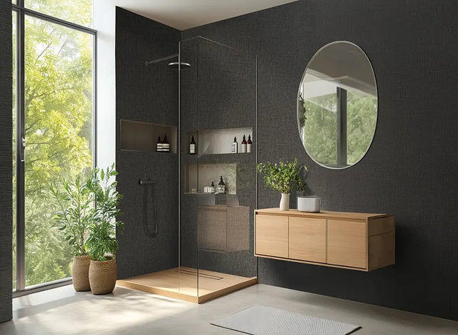 DuraPanel 5000 Series Dark Linen Matt Plywood Shower Wall Panel | 11mm