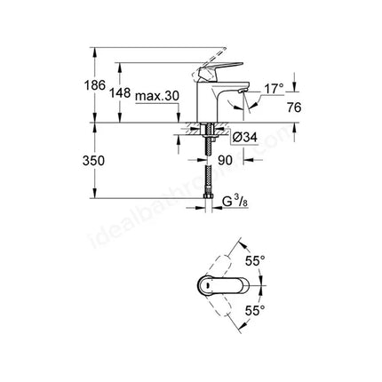 Grohe EUROSMART COSMOPOLITAN Basin Mixer Tap