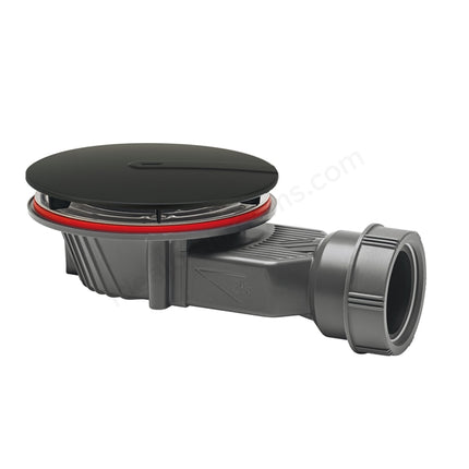 Wirquin Slim+ 90mm Dome Shower Waste | Matt Black | Anti-Odour | 10-Year Guarantee