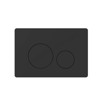 A modern black double-slash wall plate with two circular button cutouts, shown on a plain white background.