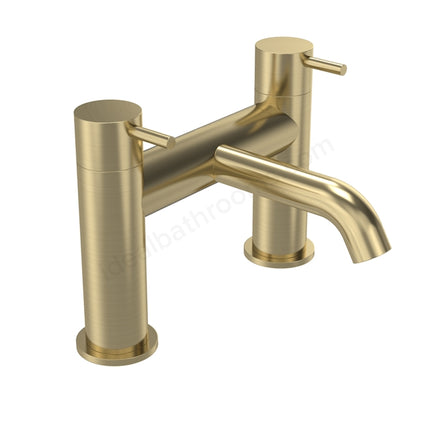 Tavistock Cohort Lever Deck Mounted Bath Filler Tap - Twin Handle - 3 Finishes Brushed Brass