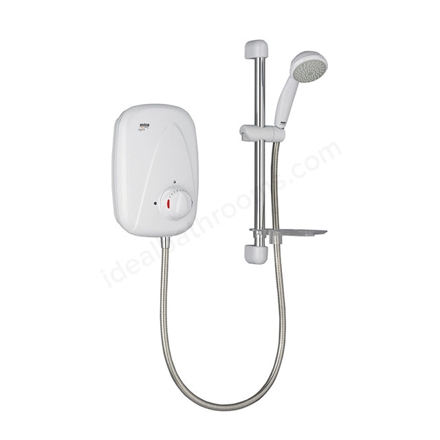 Mira Vigour Manual Power Shower with Shower Kit – White/Chrome
