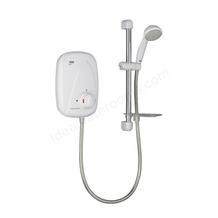 Mira Vigour Thermostatic Power Shower with Shower Kit – White/Chrome