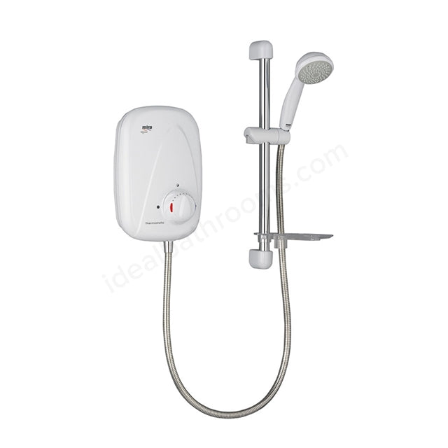 Mira Vigour Thermostatic Power Shower with Shower Kit – White/Chrome
