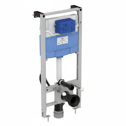 Toilet cistern and plumbing system on a white background