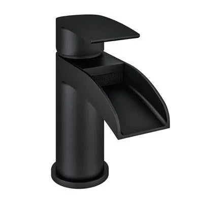 Aston PVD Coated Basin Mono Tap with Waste Waterfall Style Black