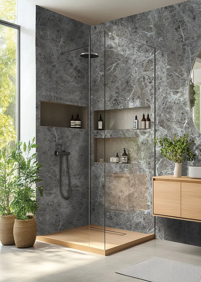 DuraPanel 5000 Cappuccino Marble Gloss Plywood Shower Wall Panel | 11mm