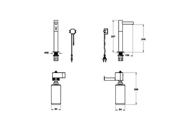 VitrA Origin Touch-Free Soap Dispenser – Tall | Chrome | Battery Powered