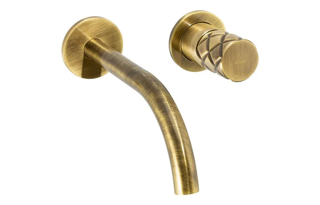 Abode Kite Wall Mounted Basin/Bath Mixer Tap - Chrome Antique Brass