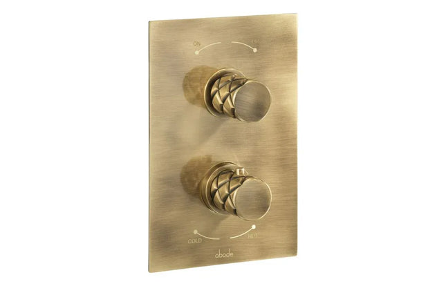 Abode Kite Concealed Thermostatic Shower Valve 2 Exit - Chrome Antique Brass