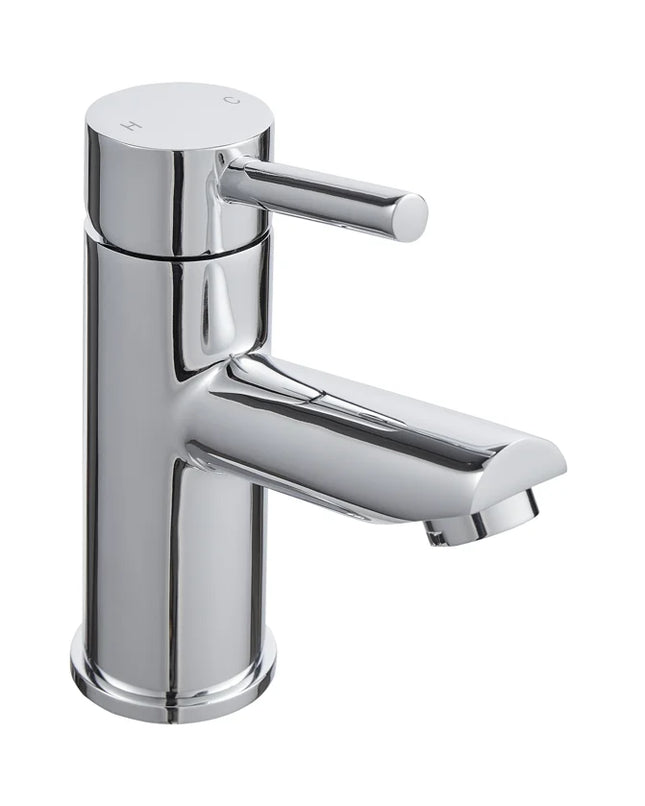 Aztec Mono Basin Mixer with Push Waste | Chrome | Modern Geometric Design