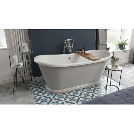 BC Designs Boat Bath 1580mm Freestanding | Gloss White | Acrymite Acrylic