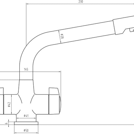 Prima Classic Dual Lever Quarter Turn Mixer Tap - Chrome