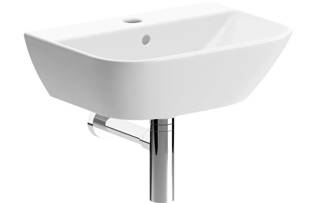 Sondrio 450x320mm 1TH Cloakroom Basin & Bottle Trap Chrome
