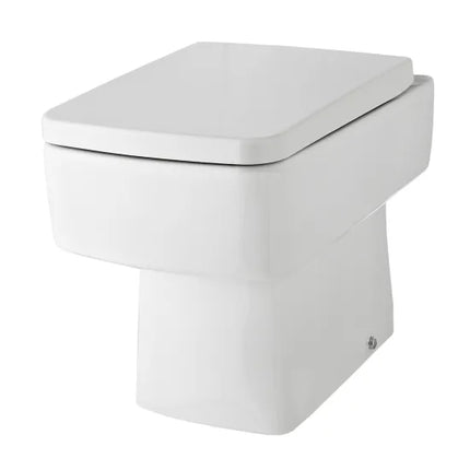 Hudson Reed Square Back to Wall Toilet Pan | 350mm Wide | Soft-Close Seat Included