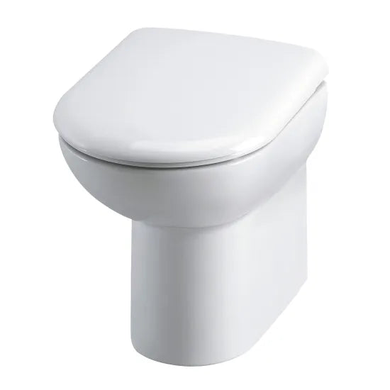 Hudson Reed Comfort Height Back to Wall Toilet Pan | Round | 500mm | Soft-Close Seat Included