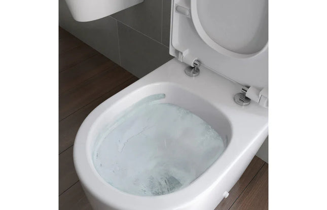 Coniston Rimless Close Coupled Open Back WC with Soft Close Seat - White | Dual Flush | Lifetime Guarantee