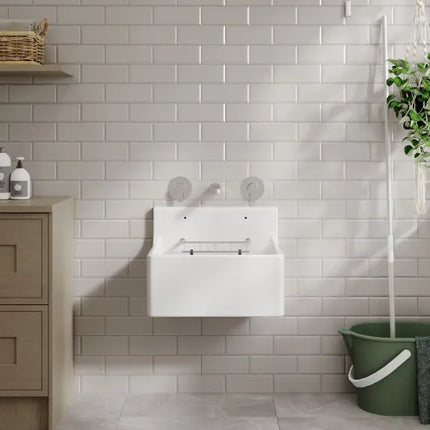 Nuie Deep Fireclay Cleaner Sink | 515mm | 535mm High | Grid Included | 10-Year Guarantee