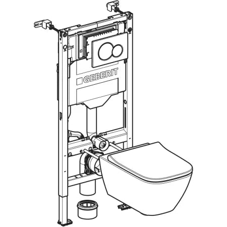 Geberit Sigma 4-in-1 Wall-Hung WC Pack | Smyle Square Rimless Pan, Soft Close Seat & Sigma01 Flush Plate