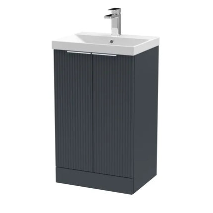 Hudson Reed Fluted Vanity Unit 510mm Floor Standing - Art Deco Style