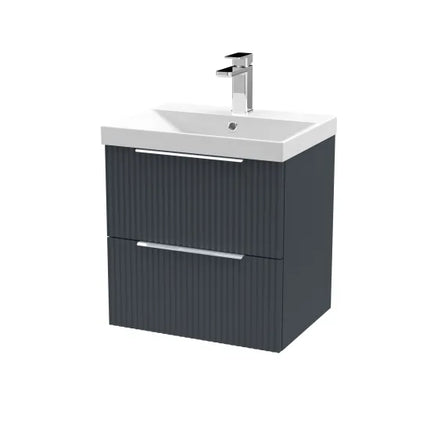 Hudson Reed Fluted 500mm Wall Hung Single-Drawer Vanity Unit with Basin | 3 Options