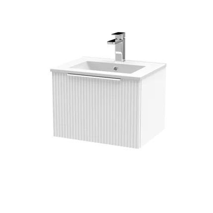 Hudson Reed Fluted 500mm Wall Hung Single-Drawer Vanity with Basin | 3 Options