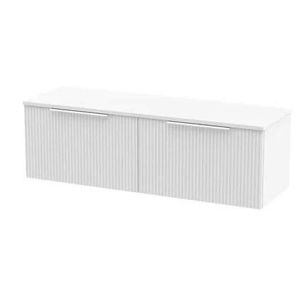 Hudson Reed Fluted 1200mm Wall Hung Vanity | Worktop | 2 Drawers