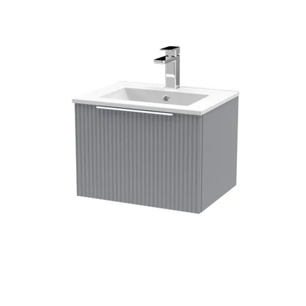 Hudson Reed Fluted 500mm Wall Hung Single-Drawer Vanity with Basin | 3 Options