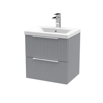 Hudson Reed Fluted 500mm Wall Hung Single-Drawer Vanity Unit with Basin | 3 Options