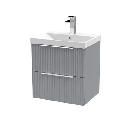 Hudson Reed Fluted 500mm Wall Hung Single-Drawer Vanity Unit with Basin | 3 Options