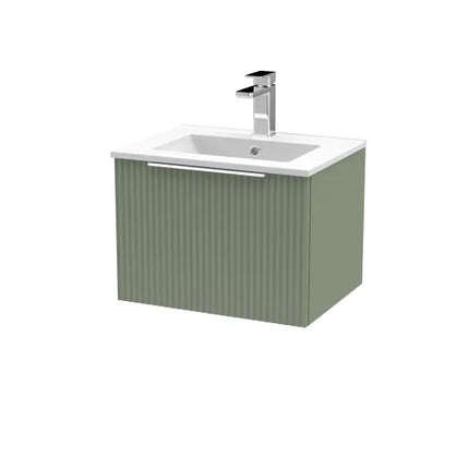 Hudson Reed Fluted 500mm Wall Hung Single-Drawer Vanity with Basin | 3 Options