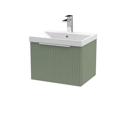 Hudson Reed Fluted 500mm Wall Hung Single-Drawer Vanity with Basin | 3 Options