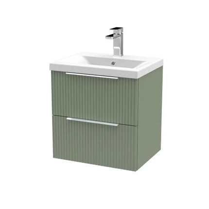 Hudson Reed Fluted 500mm Wall Hung Single-Drawer Vanity Unit with Basin | 3 Options