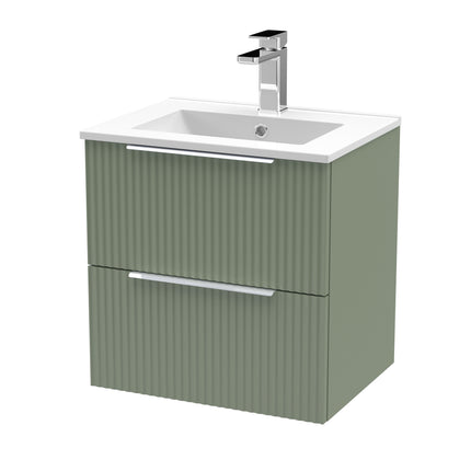 Hudson Reed Fluted 500mm Wall Hung Single-Drawer Vanity Unit with Basin | 3 Options