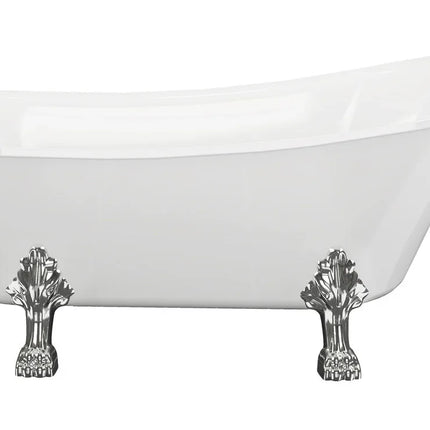 Hatherleigh Freestanding Bath with Chrome Lion's Foot Feet - White | 1620x700mm | 20-Year Guarantee